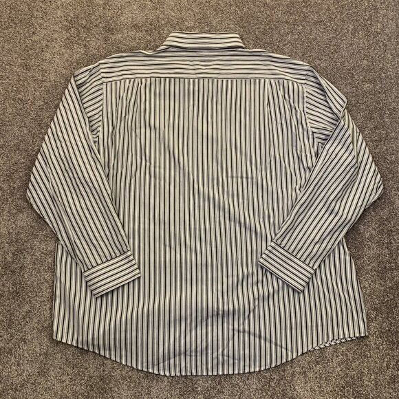 Beverly Hills Polo Club Women's Button Up Shirt Plus Size 2X Gray Striped GUC - Picture 6 of 10